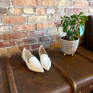 Jeffrey Campbell Viona-WD size 6 Vinny Pointed Toe Croc-Embossed Leather Loafer